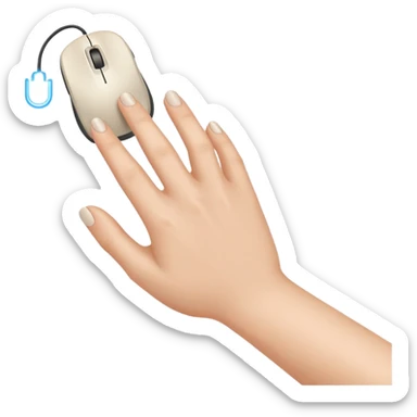 the hand clicking the mouse sticker
