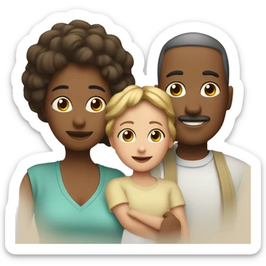 familia papa, mama, tía, hijo y 1 hermano sticker