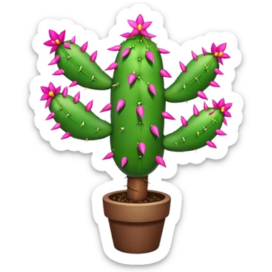 christmas cactus decorated like a tree sticker