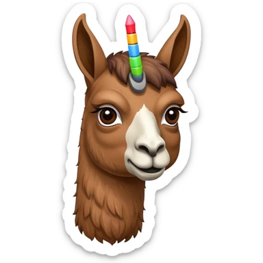 A llama revealing it brain, aim to transfer it knowledge sticker
