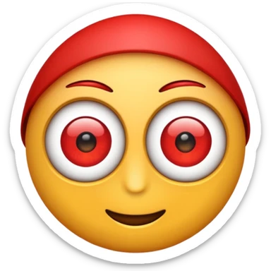 Genera un emoji de ojos rojos para copiar sticker