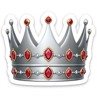 silver feminine crown with rubies sticker