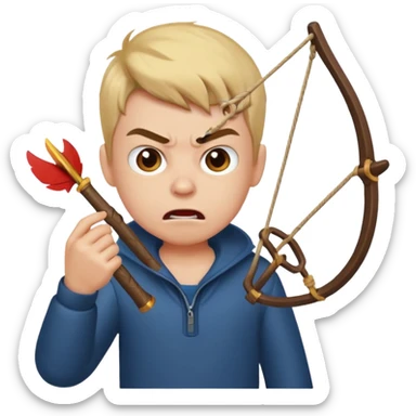 a bad boy shooting a bird with a slingshot sticker