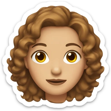 Woman with brown wavy hair not too tan and brown eyes  sticker