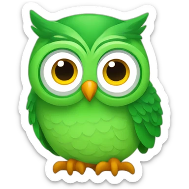 duolingo the green owl sticker