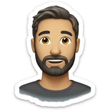 man, beard, bright skin sticker