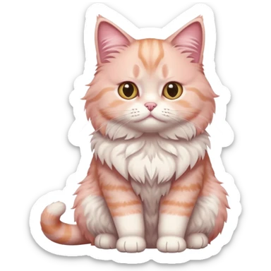 full body of Brishtish pink cat sticker