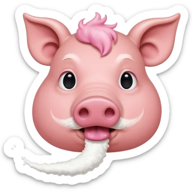 A hog snorting a line of white substance  sticker