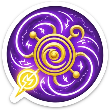 Wiz 101 casting sigil purple and yellow inspired storm magic  sticker
