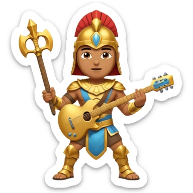 pharaoh gladiator play rock guitar sticker
