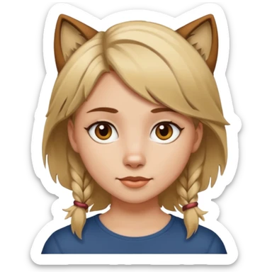 girl with wolf cut brown hair and blonde streaks sticker