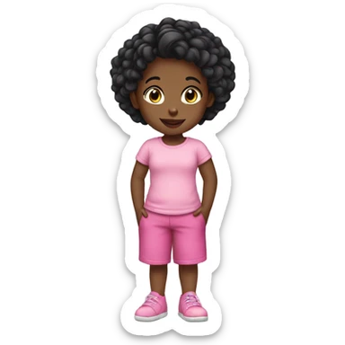 black girl toddler with pink top sticker