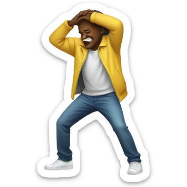 A person dabbing sticker