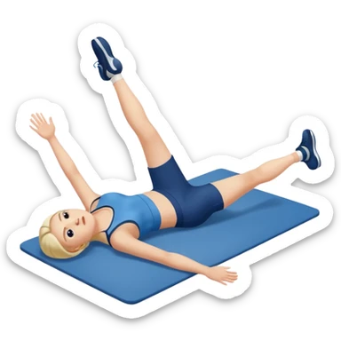 persona estirada en el suelo con las piernas levantadas gimnasio sticker