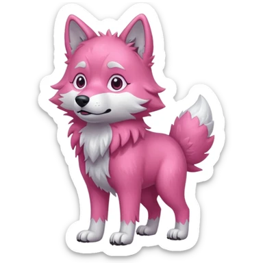 Pink wolf full body  sticker