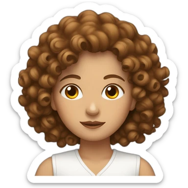 Woman with brown curly hair sitting in wc sticker