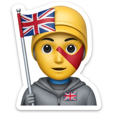 courtyhuman with flag as face instead of skin no behind sticker