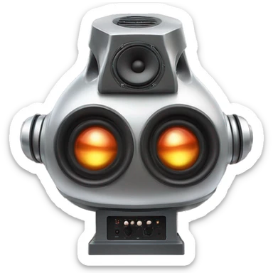Anthropomorphized Bass Cannon:
A powerful subwoofer with arms and intense eyes, its massive speaker-mouth booming like it’s ready to unleash bass waves. It stands grounded, radiating pure, deep sound energy. sticker