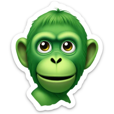 Green monkey on a dollar bill sticker