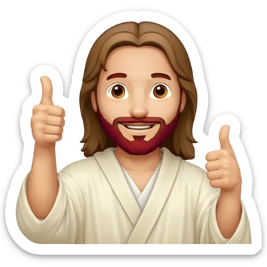 Jesus christ smiling thumbs up sticker