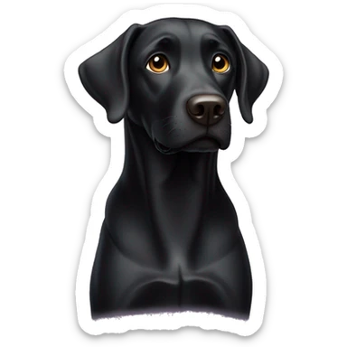 Black goofy Labrador  sticker