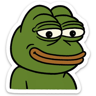 pepe the frog, classic meme style sticker