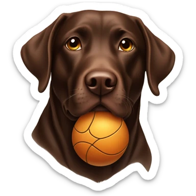 Chocolate lab with ball sticker