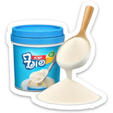 Add powdered milk to a milk powder storage pack with a milk powder scoop sticker