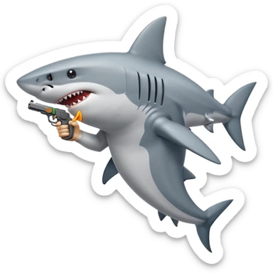 Shark with a gun sticker