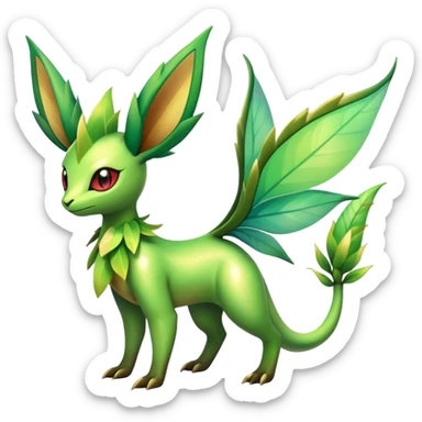 Shiny Exotic Flygon-Leafeon-Hybrid-Creature sticker