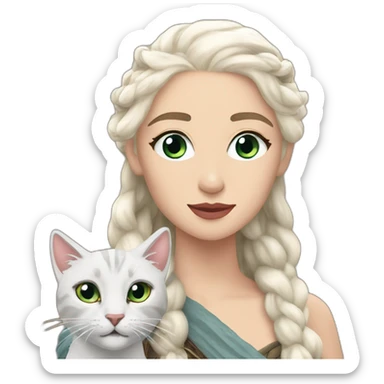 Daenerys with cat and Snow sticker