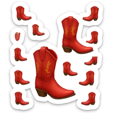 red cowboy boots sticker