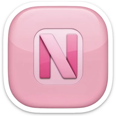 Netflix aesthetic "N" logo in pastel pink sticker