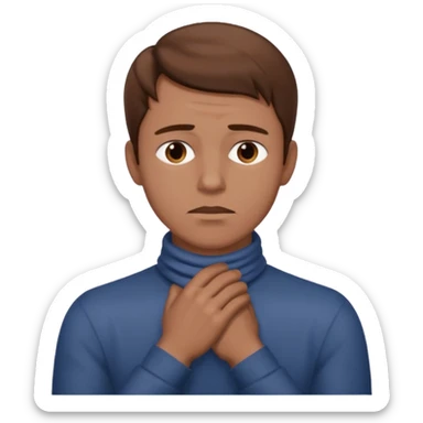 Man with hands gripped around neck sticker