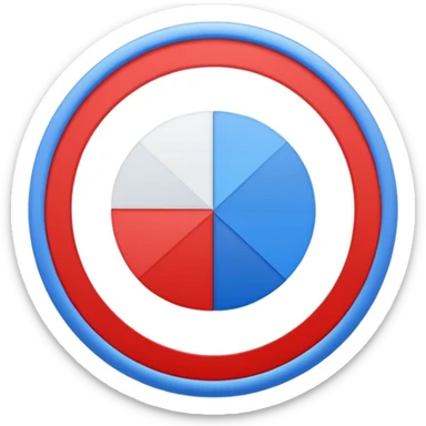 circle diagram 98% blue 2% red sticker