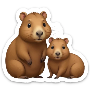 Capybara cute with it mom also don't let it look like a rat sticker