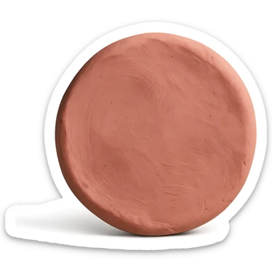 claymation style pink circle with visible fingerprints sticker