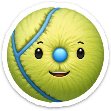 blue tennis ball sticker