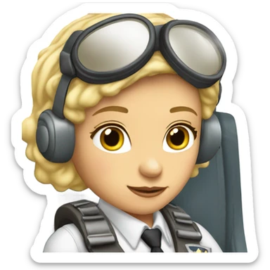 Blonde female pilot in a Cessna sticker