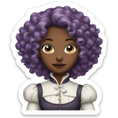 Three musketeers dark black women lilac curly hair sticker