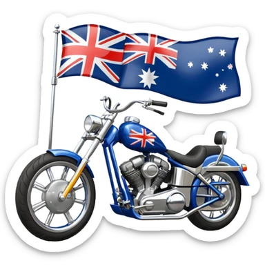 chopper motorcycle australian flag sticker