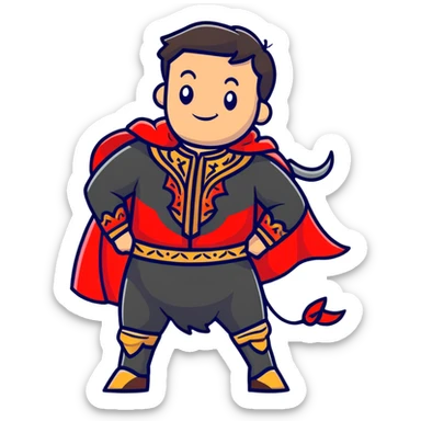 matador in traditional costume with red cape and bull sticker