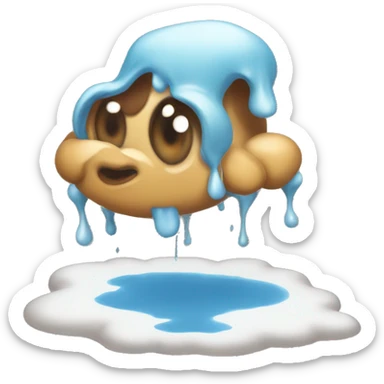 a cute living puddle of ink sticker