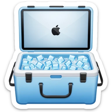 Laptop inside a cooler sticker