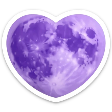 In Heart moon purple sticker