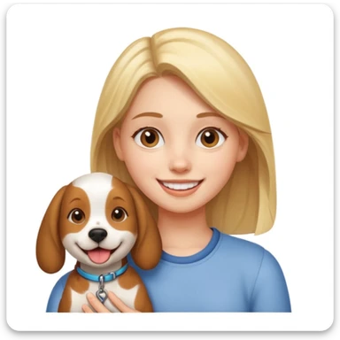 girl and her pet dog sticker