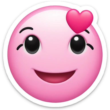 The blushing smiley with three hearts around it but the hearts are pink sticker