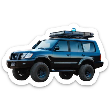 4WD baby blue and black Nissan patrol gq  sticker
