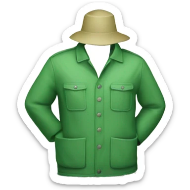gardener pith helmet jacket white green trees  sticker