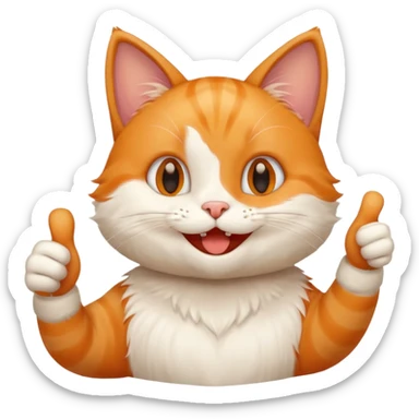 Cat smiling and giving thumbs up sticker